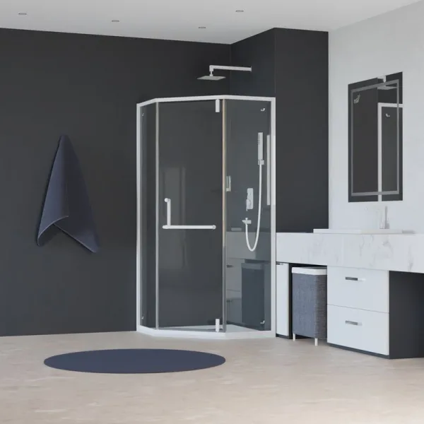 Душевой уголок RGW Hotel HO-084-W 90x90x195 см, профиль белый, стекло прозрачное Sancos — Оригинал
