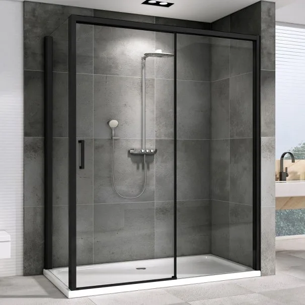 Душевой уголок Abber Komfort AG93150B-S92B 150x90, профиль черный, стекло прозрачное Sancos — официальный сайт