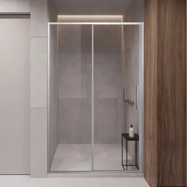 Душевая дверь в нишу Vincea Slim-U VDS-2SU140CL 140 см, профиль хром, стекло прозрачное Sancos — Оригинал