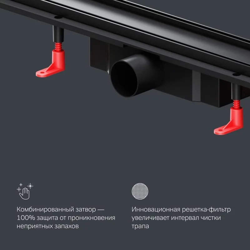 Душевой трап (лоток) AM.PM PrimeFlow Tile 90 см, черный матовый Sancos — официальный сайт
