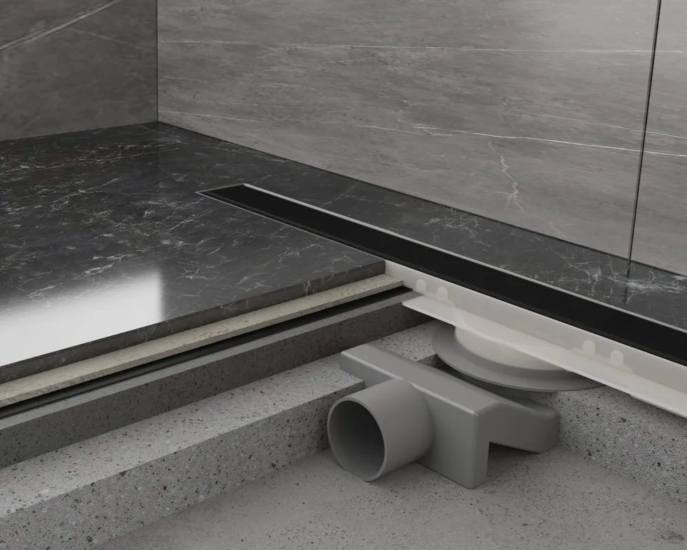 Душевой трап (лоток) Plumberia Selection PSM Modular 60 см, черный матовый Sancos — официальный сайт