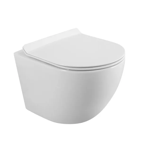Унитаз подвесной BelBagno Sfera-r BB046CHR BB076SC с микролифтом, безободковый, глянцевый белый Sancos — Оригинал