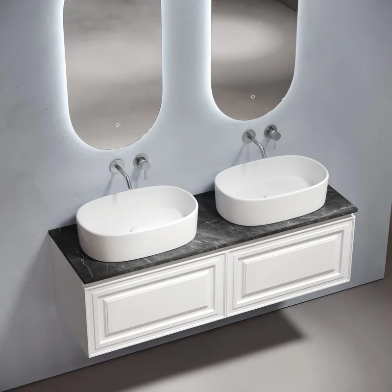 Тумба с раковиной Sancos Very 140 bianco, столешница черный мрамор TT140A1, раковина CN6075 Sancos — официальный сайт