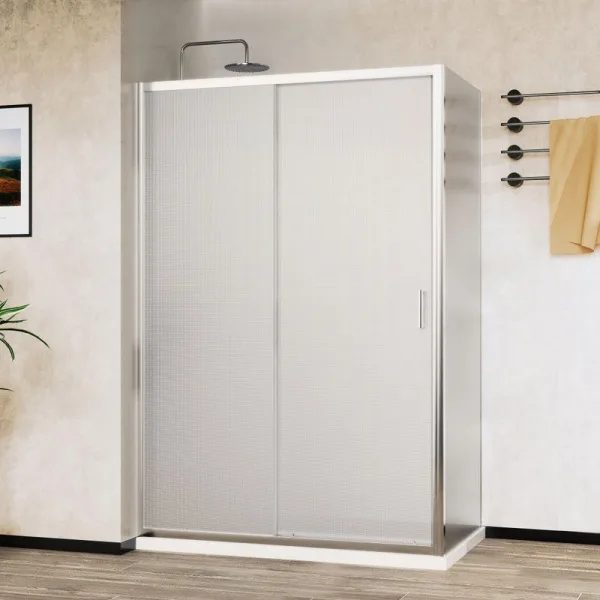 Душевой уголок Vincea City VSR-5CT9012MT 120х90 см, профиль хром, стекло текстурное Sancos — Оригинал