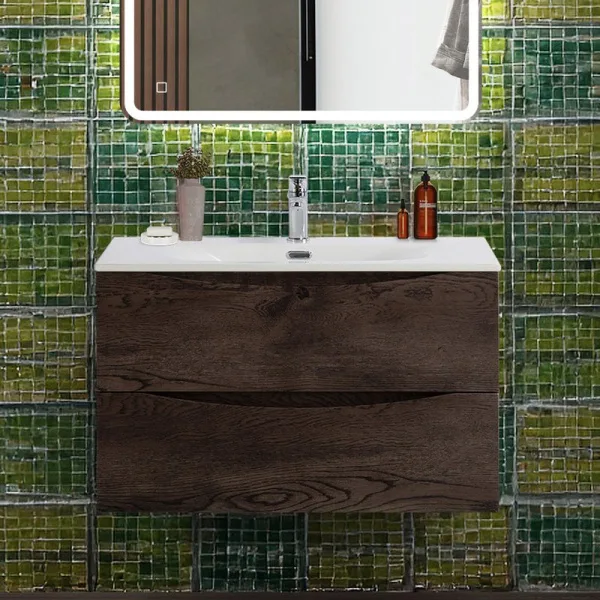 Тумба под раковину без столешницы BelBagno Marino-cer-n 80 подвесная, rovere nature grigio Sancos — Оригинал