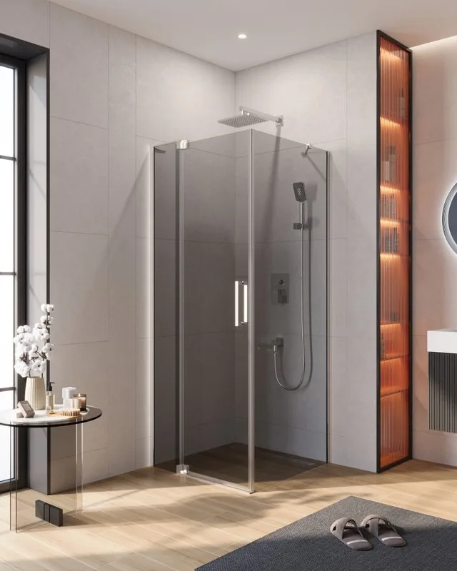 Душевой уголок Cezares Slider AH 1 80-70/80 Grigio Cr профиль хром, стекло серое Sancos — официальный сайт