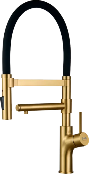 Смеситель для кухни Zorg Inox SZR-1010 BRONZE бронза, с гибким изливом Sancos — Оригинал