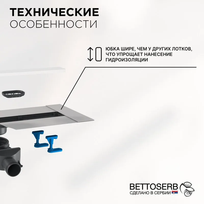 Душевой трап (лоток) BETTOSERB Frameless Line 650 белый матовый Sancos — официальный сайт