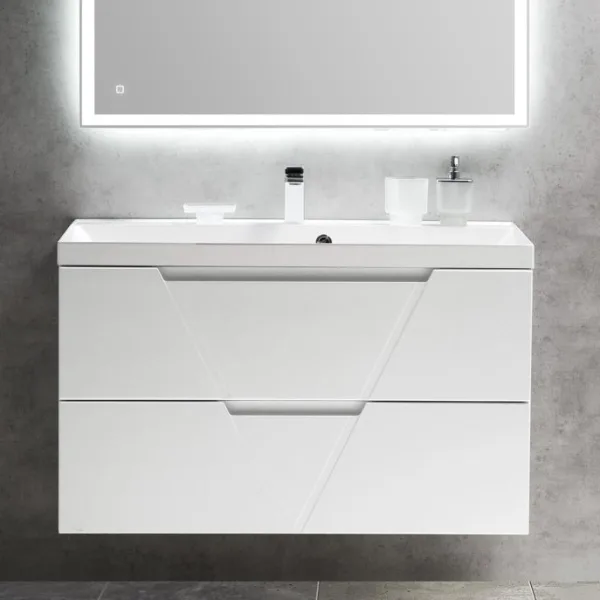 Тумба под раковину без столешницы BelBagno Vittoria 100 подвесная, bianco lucido Sancos — Оригинал