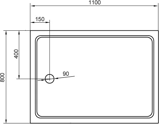 Поддон для душа Cezares Tray TRAY-A-AH-110/80-15-W 110x80, с сифоном Sancos — официальный сайт