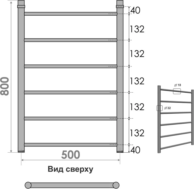 Полотенцесушитель водяной Indigo Line LLW80-50BR Sancos — официальный сайт