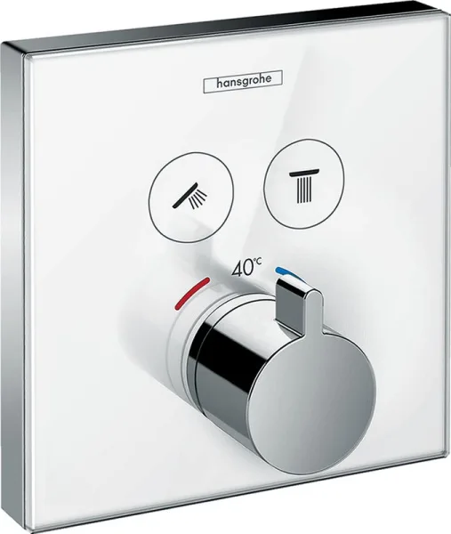 Термостатический смеситель встраиваемый Hansgrohe ShowerSelect Glass 15738400, для душа, матовый бел Sancos — Оригинал