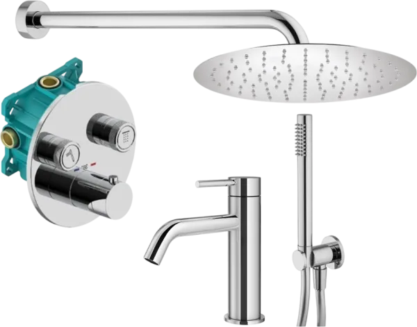 Комплект для ванной Plumberia Selection PSBOX KITPSB02CR53 С ВНУТРЕННЕЙ ЧАСТЬЮ, хром Sancos — Оригинал