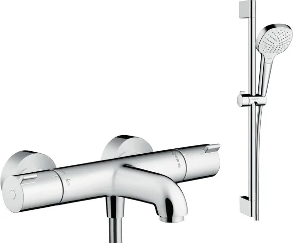 Термостатический смеситель Hansgrohe Ecostat 1001 CL ВМ 13201000, + Душевой гарнитур Hansgrohe Croma Sancos — Оригинал