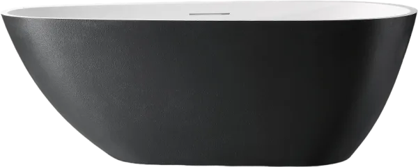 Ванна из искусственного камня Abber Dortmund AM9911BW 170x75 см, отдельностоящая, матовая черно-бела Sancos — Оригинал