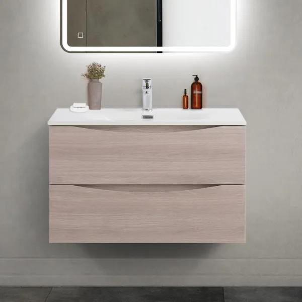 Тумба под раковину без столешницы BelBagno Marino-cer-mini 80 подвесная, rovere grigio Sancos — Оригинал