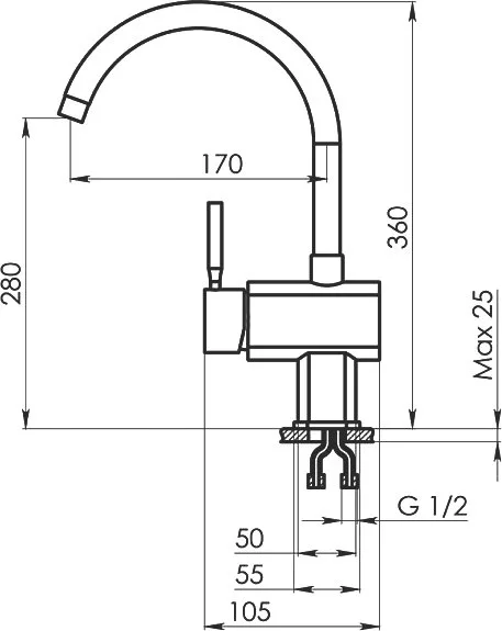 Смеситель для кухни Granula Standart ST-31 базальт Sancos — официальный сайт