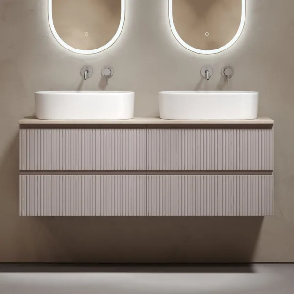 Тумба с раковиной Sancos Snob T 140 doha soft, столешница бежевая TT140A2, раковина CN6075 Sancos — Оригинал