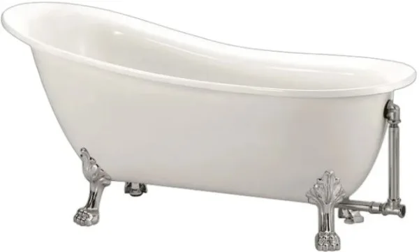 Акриловая ванна BelBagno BB06-1550 без опоры 155x75 см, правая, отдельностоящая, белая, овальная Sancos — Оригинал