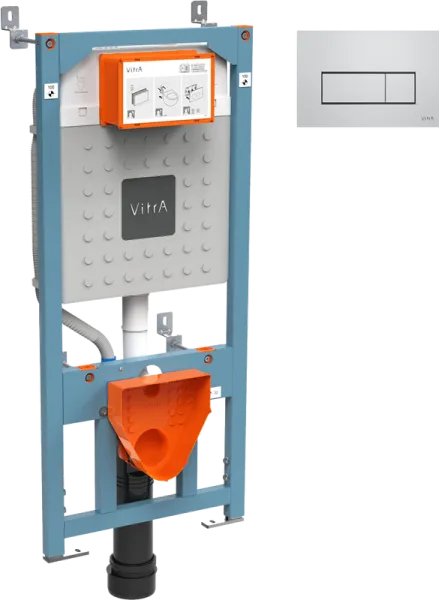 Система инсталляции для унитазов VitrA V12 762-5800-01, с кнопкой смыва Root Square 740-2380 хром Sancos — Оригинал