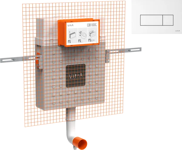 Смывной бачок скрытого монтажа VitrA V12 762-1740-01 + Кнопка смыва VitrA Root Square 740-2300 белая Sancos — Оригинал