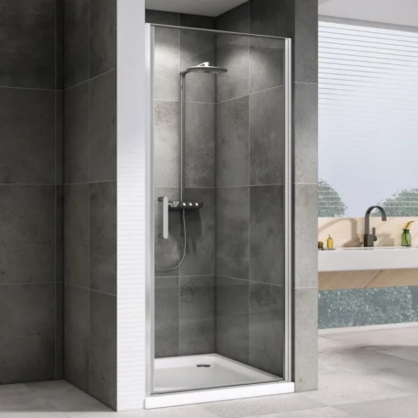 Душевая дверь в нишу Abber Sonnenstrand AG04100 100 см, профиль хром, стекло прозрачное Sancos — Оригинал