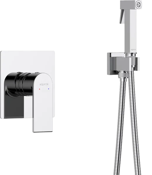 Гигиенический душ AQUATEK Лира AQ1419CR со смесителем, С ВНУТРЕННЕЙ ЧАСТЬЮ, хром Sancos — Оригинал