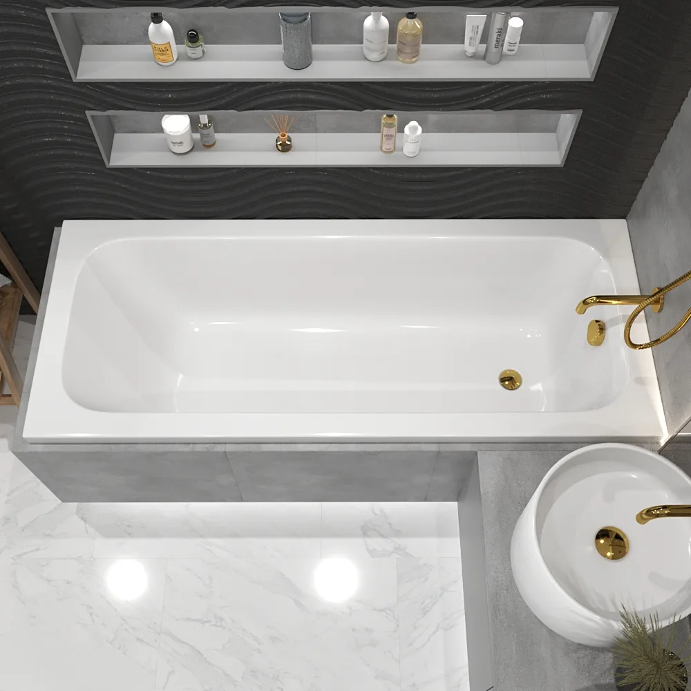 Акриловая ванна WHITECROSS Vibe 180x75 см, пристенная, белая Sancos — официальный сайт