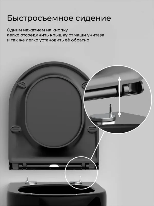 Подвесной унитаз Ceramicanova Metropol Торнадо безободковый, CN4002TMB черный матовый Sancos — официальный сайт