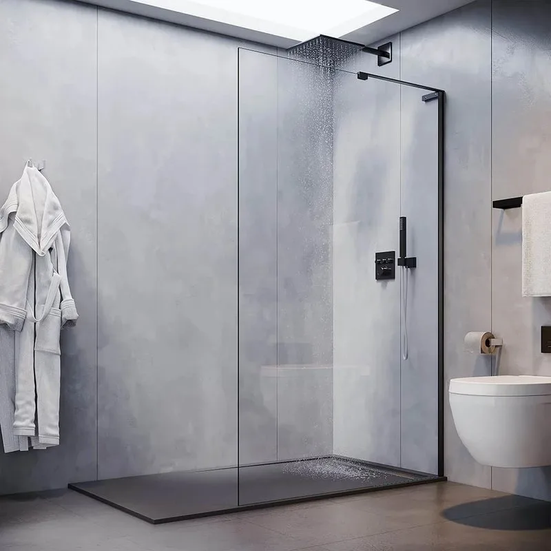Душевая перегородка Veconi Korato KR77B-110-01-C8 110 см, профиль матовый черный Sancos — официальный сайт