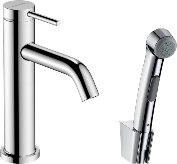 Смеситель для раковины Hansgrohe Tecturis S 110 73211000 с гигиеническим душем, хром Sancos — Оригинал