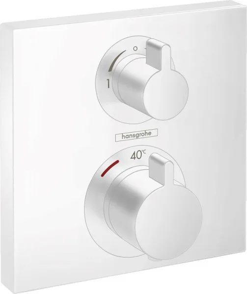 Термостатический смеситель встраиваемый Hansgrohe Ecostat Square 15714700, для душа, матовый белый Sancos — Оригинал