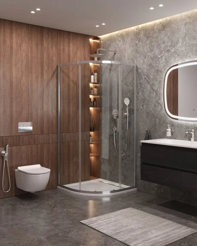 Душевой уголок Cezares Molveno R 1 100 C Cr IV стекло прозрачное Sancos — официальный сайт