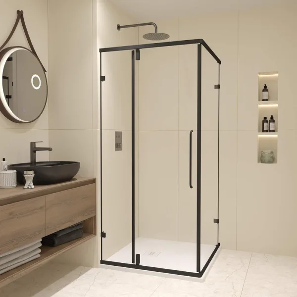 Душевой уголок RGW Classic CL-035-B 90х90x185, профиль матовый черный, стекло прозрачное Sancos — Оригинал