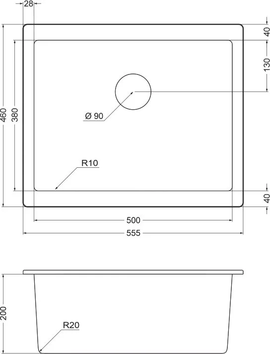 Мойка кухонная Emar Quartz EMQ-1555.P Оникс Sancos — официальный сайт