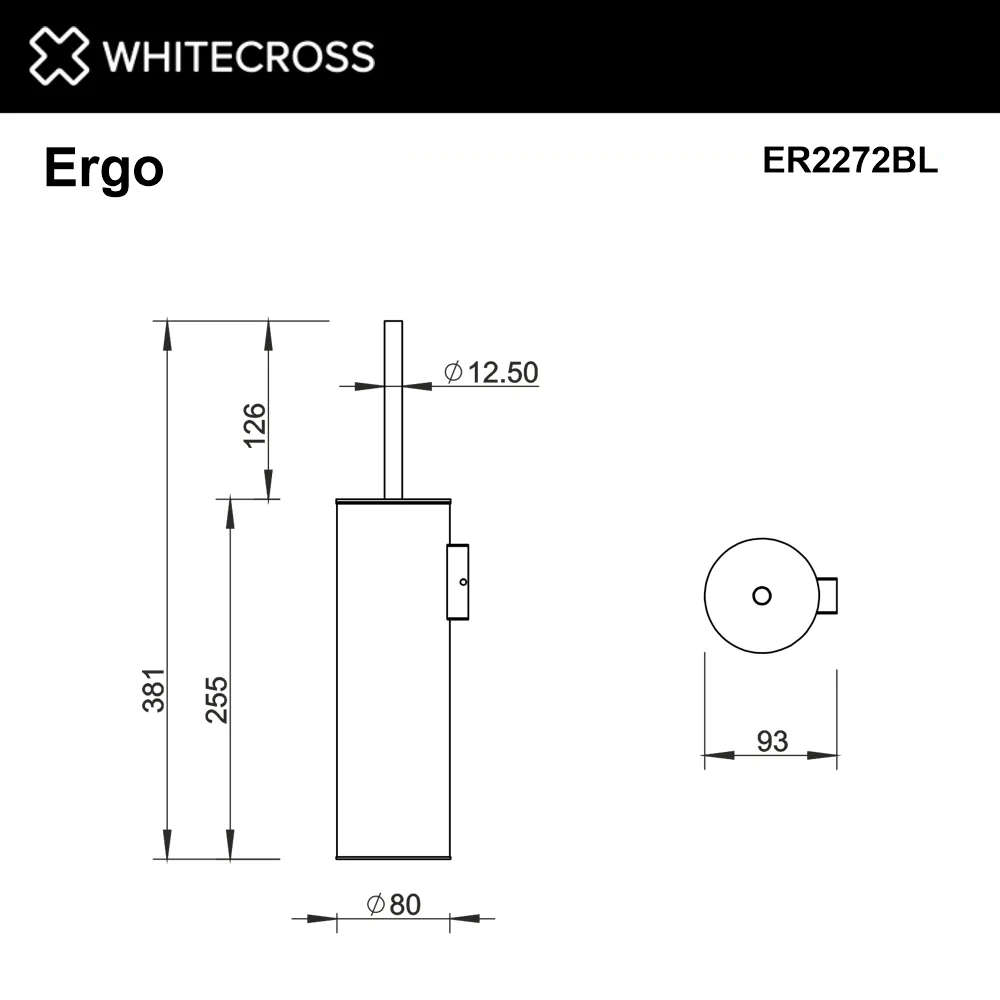 Ершик WHITECROSS Ergo ER2272BL подвесной, черный матовый Sancos — официальный сайт