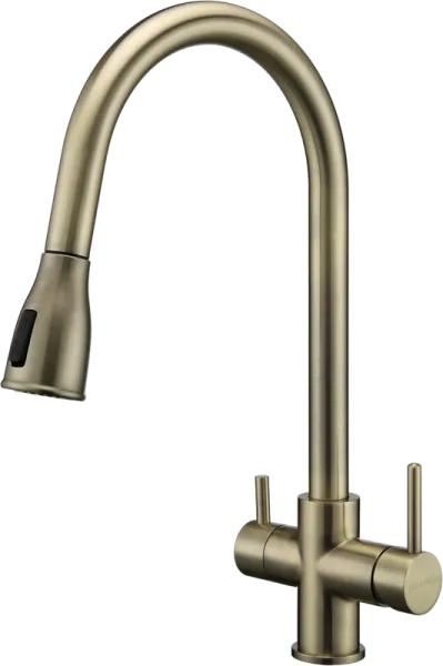 Смеситель для кухни Paulmark Lange 214212-BR, бронза Sancos — Оригинал