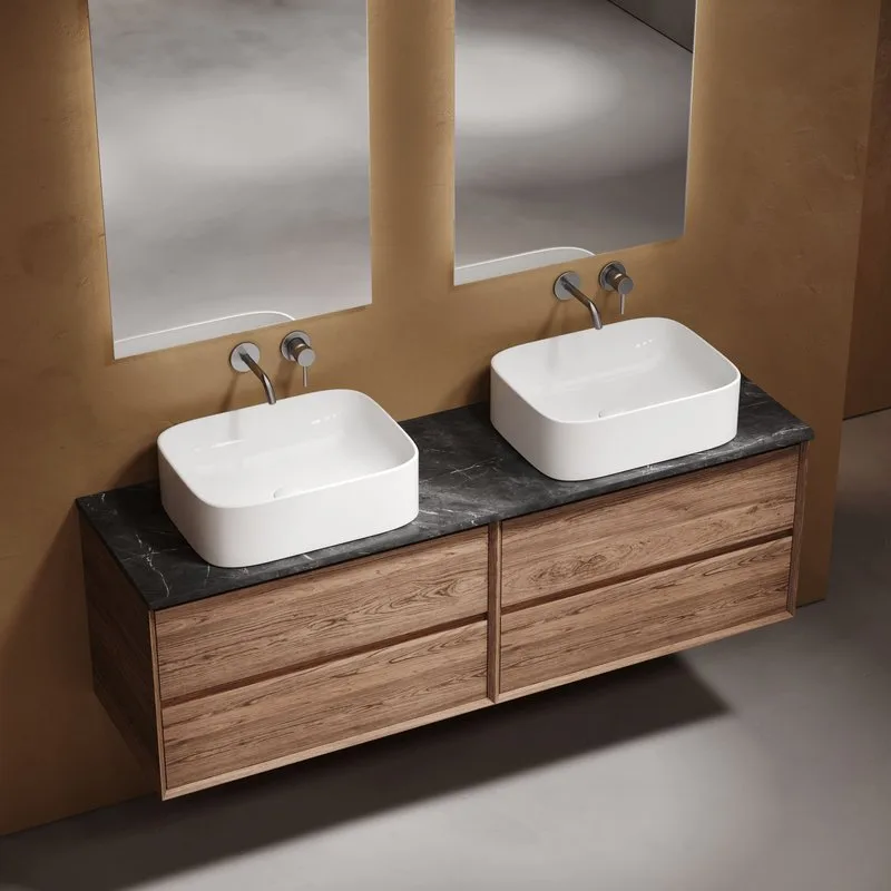 Столешница в ванную под раковину, из керамогранита Sancos Black Sky 160х46 без отверстия под смесите Sancos — официальный сайт