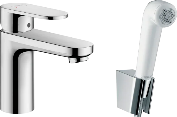 Смеситель для раковины Hansgrohe Vernis Blend 71215000 с гигиеническим душем, хром Sancos — Оригинал