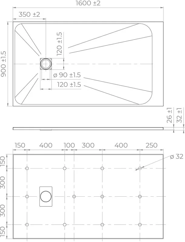 Поддон для душа RGW TSS W 160x90 Sancos — официальный сайт