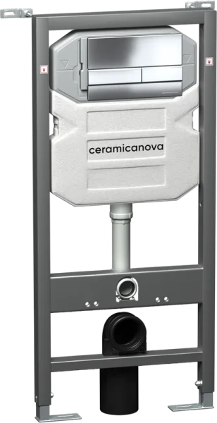 Система инсталляции для унитазов Ceramicanova Envision Flat CN1002CH, кнопка хром Sancos — Оригинал