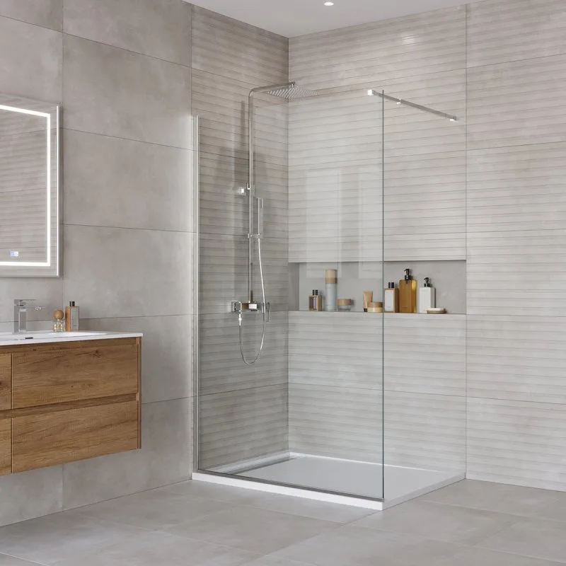 Душевая перегородка BelBagno Kraft 120 см, профиль хром, стекло прозрачное Sancos — официальный сайт