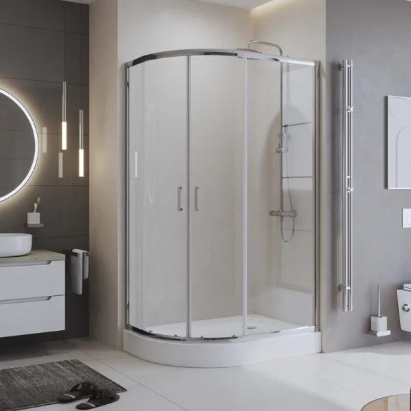 Душевой уголок BelBagno Uno -195 RH 2 100/80 C Cr стекло прозрачное Sancos — Оригинал