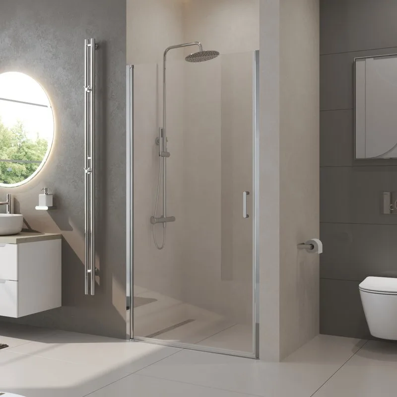 Душевая дверь в нишу BelBagno Uno B-1-85-C-Cr стекло прозрачное Sancos — официальный сайт