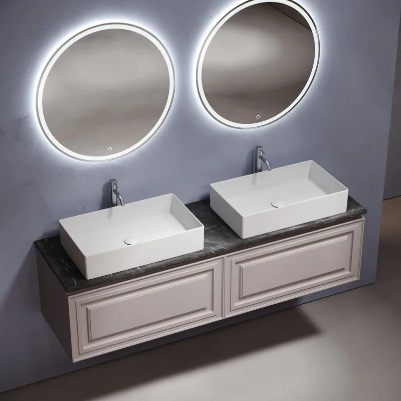 Столешница в ванную под раковину, из керамогранита Sancos Black Sky 160х46 c отверстием под смесител Sancos — официальный сайт
