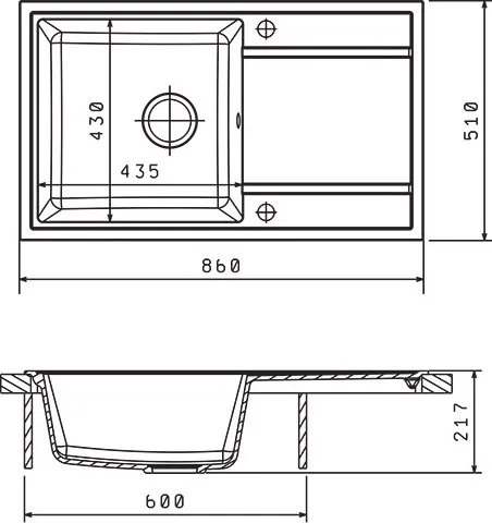 Мойка кухонная Florentina Липси 860 шампань Sancos — официальный сайт
