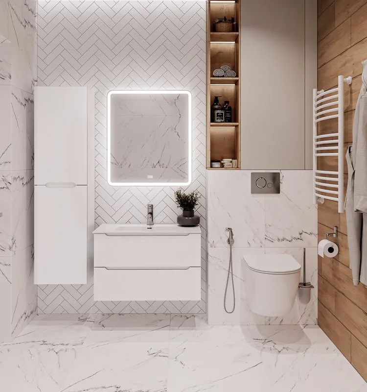 Шкаф-пенал для ванной BelBagno Etna 40 L bianco lucido Sancos — официальный сайт