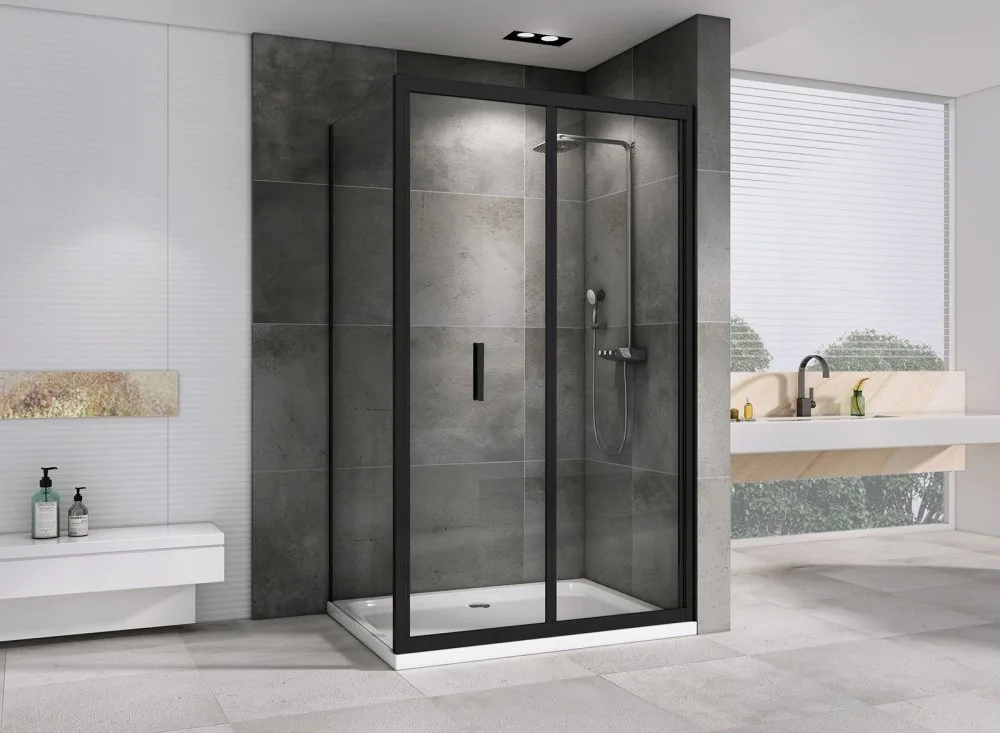Душевой уголок Abber Sonnenstrand AG07100B-S100B 100x100, профиль черный, стекло прозрачное Sancos — официальный сайт
