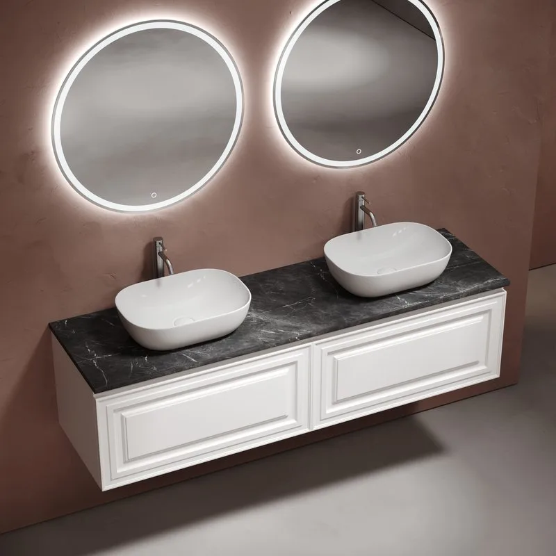 Тумба с раковиной Sancos Very 160 bianco, столешница черный мрамор TT160A1X, раковина CN6009 Sancos — официальный сайт