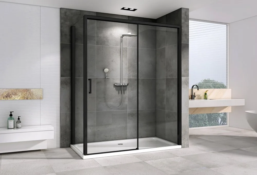 Душевой уголок Abber Komfort AG93150B-S92B 150x90, профиль черный, стекло прозрачное Sancos — официальный сайт